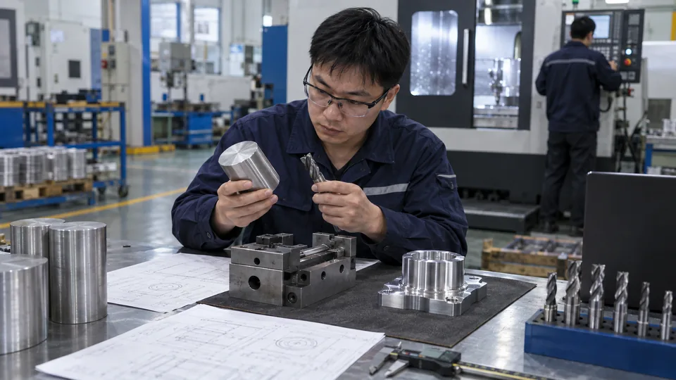 Machining cost review with stock, tooling and finished sample