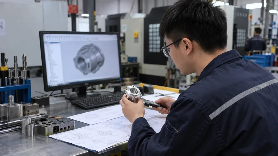 Engineer assembling a CNC machining RFQ package