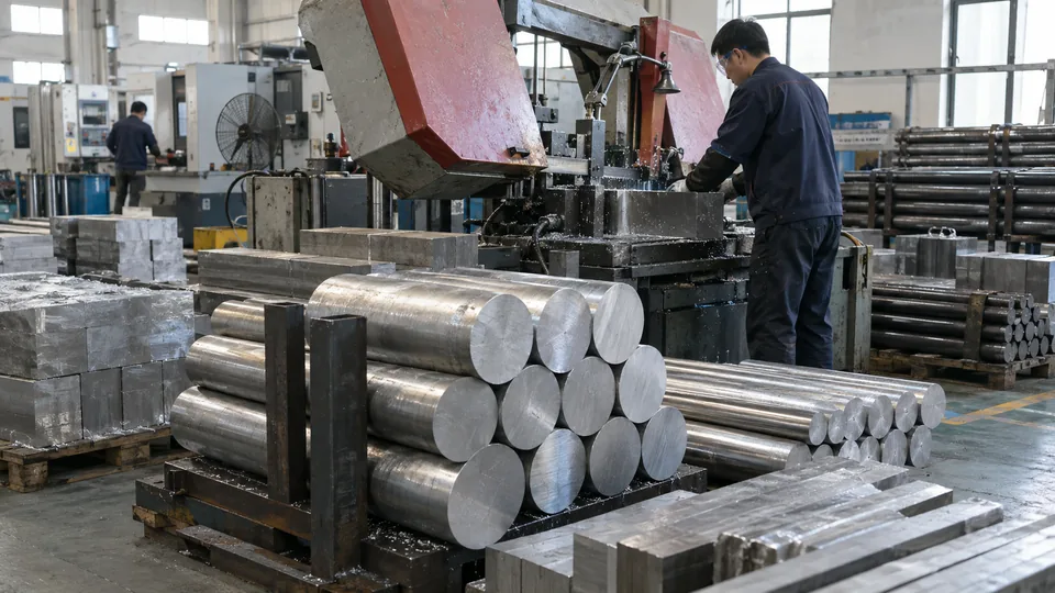 Prepared material stock before CNC machining