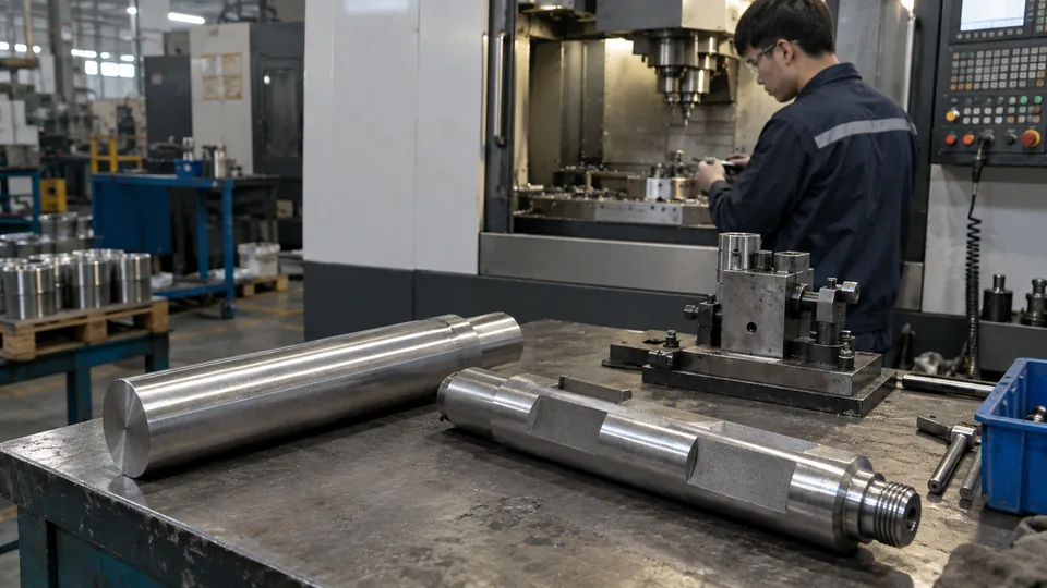 Turned shaft combined with a secondary milling operation